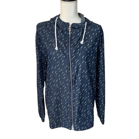 Altru Chambray rain drop men's new with tags hoodie zip up jacket - Picture 3 of 5